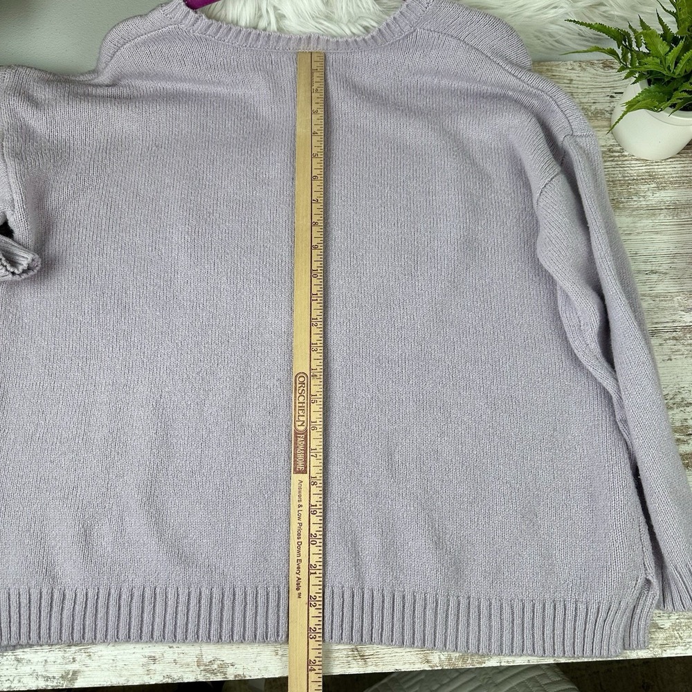 ELLOS Heart Sweater Women's Plus 1X 22/24 Lavender Crew Neck Warm Whimsy Sparkle - Picture 7 of 11